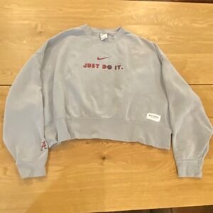 Nike Campus Collection Alabama Crimson Tide Crewneck Cropped Sweatshirt Womens M